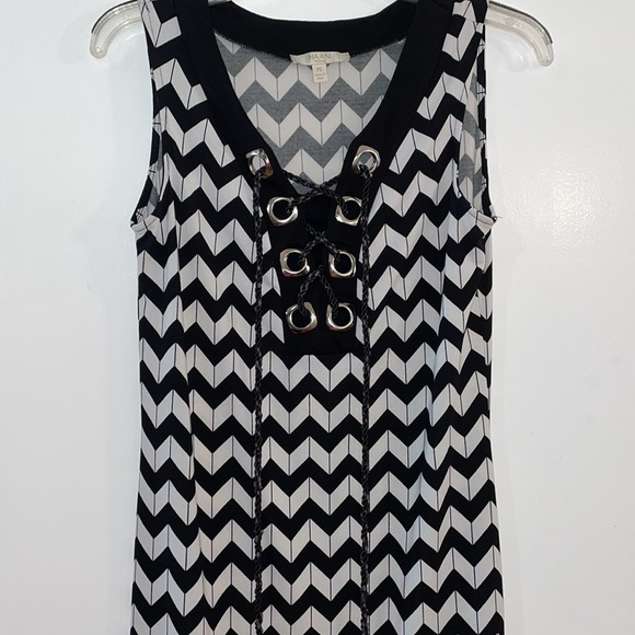 Haani Dress Maxi Sleeveless chevron Boho PS Lace up Neckline - Picture 3 of 7